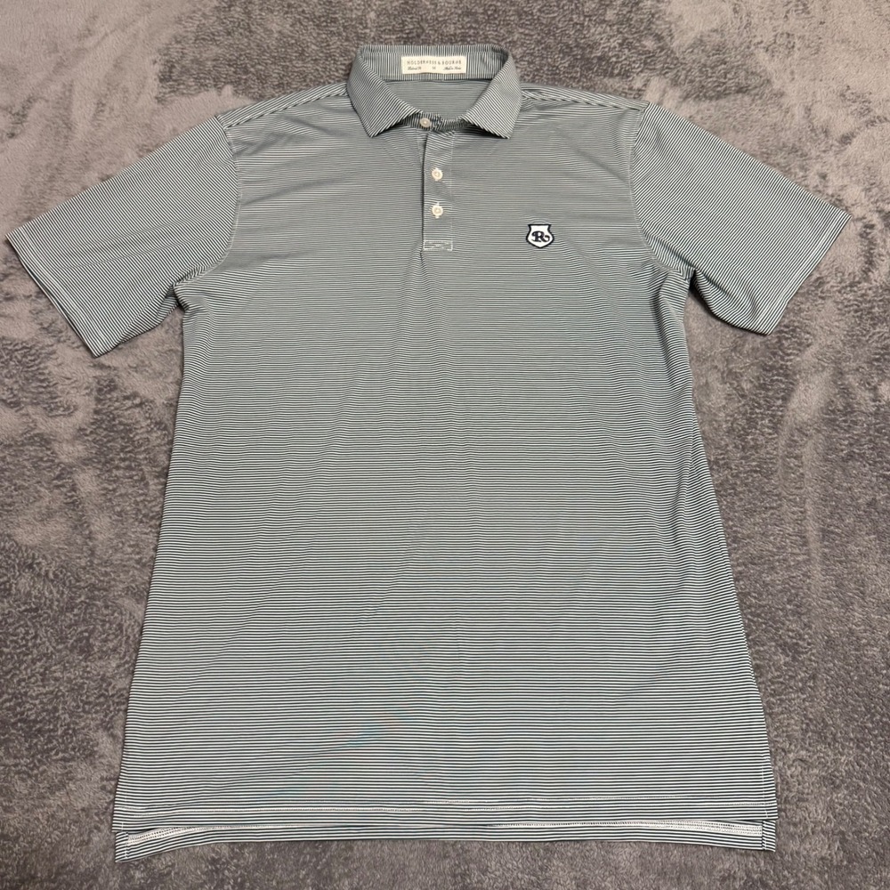 Holderness & Bourne Men's Striped Polo Shirt - Black and White - Picture 2 of 5